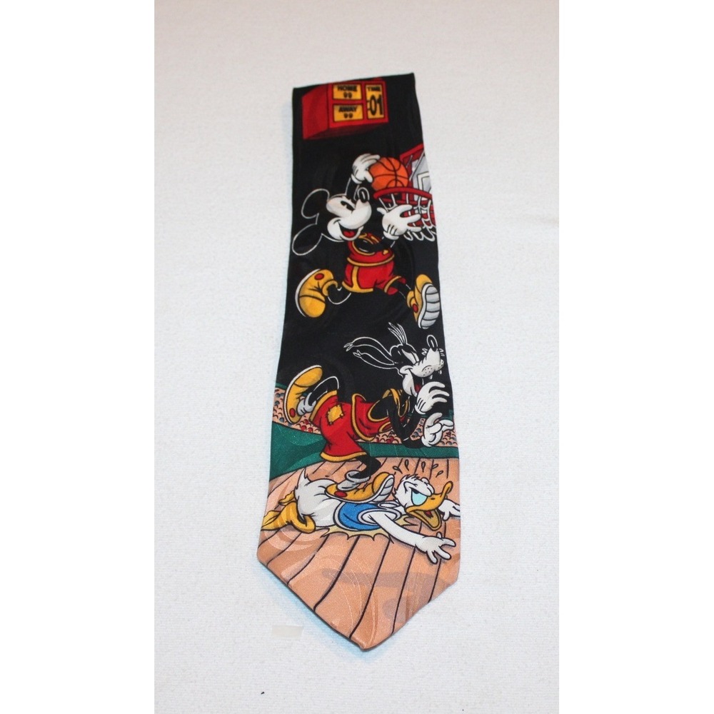 Mickey Mouse Basketball silk tie Disney Catalog Donald Duck Goofy